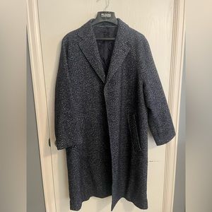 Men’s Navy Herringbone Top Coat - J.Crew size XL